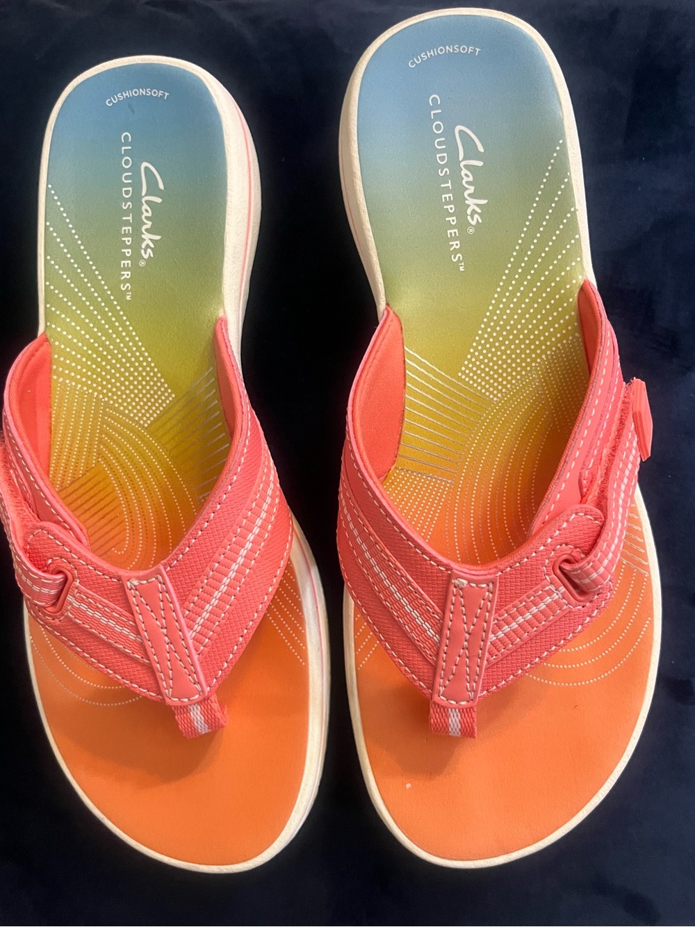 Clarks Coral-Pink Cloudsteppers Women's Thong Sandals